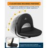Sportneer Stadium Seats with Back Support: Extra Wide Stadium Seats for Bleachers with Shoulder Strap 2 Pack – Portable Round Bleacher Seats with 6 Reclining Positions for Camping, Sport, Event