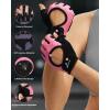Sportneer Workout Gloves for Men & Women, Full Palm Protection Breathable Exercise Gloves w/Curved Open Back, Lightweight Fitness Gloves for Pull Up, Dumbbells, Cycling, Rowing(Black-Pink)