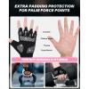 Sportneer Workout Gloves for Men & Women, Full Palm Protection Breathable Exercise Gloves w/Curved Open Back, Lightweight Fitness Gloves for Pull Up, Dumbbells, Cycling, Rowing(Black-White)
