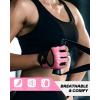 Sportneer Workout Gloves for Men & Women, Full Palm Protection Breathable Exercise Gloves w/Curved Open Back, Lightweight Fitness Gloves for Pull Up, Dumbbells, Cycling, Rowing(Black-Pink)