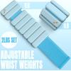 Sportneer Wrist & Ankle Weights for Women Men – 1 Pair (1 lb/2 lb Each) | Adjustable Weighted Bracelet Silicone Bangles for Yoga, Dance, Pilates, Cardio, Aerobics, Gym, Pool Exercises and Jogging(Blue Aura)