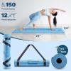 Yoga Mat with Poses, Sportneer Yoga Mats for Women & Men, Non Slip Double-Sided, Exercise Mats for Home Workout – 24″ Wide x 72″ Long x 1/4″ Thick – Exercise Mat Yoga Mat with Strap Home Gym