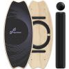 Sportneer Balance Board – 7 Modes Wobble Board with Adjustable Stoppers – Exercise Balancing Stability Trainer for Improve Balance, Surf Trainer & Physical Therapy – Roller and 2.8” Ball Included(Light Purple & Black)