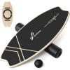 Sportneer Balance Board – 7 Modes Wobble Board with Adjustable Stoppers – Exercise Balancing Stability Trainer for Improve Balance, Surf Trainer & Physical Therapy – Roller and 2.8” Ball Included(Yellow & Black)