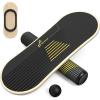 Sportneer Balance Board 7 Modes Wobble Board with Adjustable Stoppers Exercise Balancing Stability Trainer for Improve Balance, Surf Trainer & Physical Therapy – Roller and 2.8” Ball Included(Gold)
