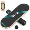Sportneer Balance Board 7 Modes Wobble Board with Adjustable Stoppers Exercise Balancing Stability Trainer for Improve Balance, Surf Trainer & Physical Therapy – Roller and 2.8” Ball Included(Black-Turquoise)