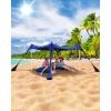 Sportneer Beach Tent, 10x10FT Beach Canopy Sun Shelter UPF50+ with Sandbags, Sand Shovels, Ground Pegs & Stability Poles, Outdoor Beach Shade Canopy for Beach Camping Fishing
