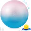 Sportneer Extra Thick Exercise Ball – 25.6”Yoga Ball with Quick Pump – Anti-Burst and Slip Resistant Fitness Ball Chair for Pregnancy and Physical Therapy(Pink Blue)