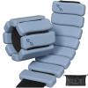 Sportneer S-Shaped Wrist Weights Set of 2 (1LB/2LB Each) for Women Men Comfortable Arm Leg Weight for Pilates, Running, Walking, Workout, Yoga, Water Aerobics, Pool Exercises(Misty Blue)