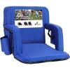 Sportneer Stadium Seats with Back Support: 2.5” Thick Comfy Cushion 6 Adjustable Angle Bleacher Seat with Armrest – 2 Large Pockets, 2 Cup Holders Stadium Chair for Sport Events Concerts Parks(Blue)