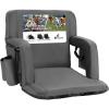 Sportneer Stadium Seats with Back Support: 2.5” Thick Comfy Cushion 6 Adjustable Angle Bleacher Seat with Armrest – 2 Large Pockets, 2 Cup Holders Stadium Chair for Sport Events Concerts Parks(Grey)