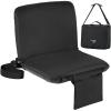 Sportneer Stadium Seats with Back Support: 6 Reclining Position Folding Bleacher Chairs with Back and Cushion – Padded Bleacher Seats with Shoulder Strap & Storage pocket for Events, Outdoors, Camping(Black)