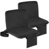 Sportneer Stadium Seats with Back Support: 6 Reclining Position Folding Bleacher Chairs with Back and Cushion – Padded Bleacher Seats with Shoulder Strap & Storage pocket for Events, Outdoors, Camping(Black  2 Pack)