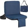 Sportneer Stadium Seats with Back Support: 6 Reclining Position Folding Bleacher Chairs with Back and Cushion – Padded Bleacher Seats with Shoulder Strap & Storage pocket for Events, Outdoors, Camping(Blue)