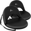 Sportneer Stadium Seats with Back Support: Extra Wide Stadium Seats for Bleachers with Shoulder Strap 2 Pack – Portable Round Bleacher Seats with 6 Reclining Positions for Camping, Sport, Event