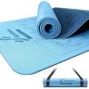 Yoga Mat with Poses, Sportneer Yoga Mats for Women & Men, Non Slip Double-Sided, Exercise Mats for Home Workout – 24″ Wide x 72″ Long x 1/4″ Thick – Exercise Mat Yoga Mat with Strap Home Gym