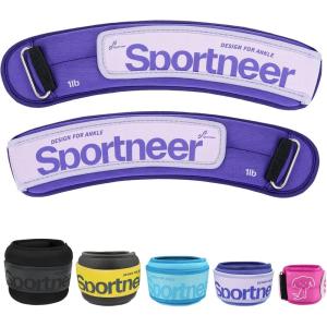 Sportneer Ankle Weights 0.5/1/2/3/5 LBS 1 Pair Wrist Leg Arm Weights for Women Men Kids Child with Adjustable Straps, Strength Weighted for Jogging Running Walking Fitness Gym Workout(Purple)