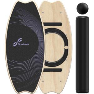Sportneer Balance Board – 7 Modes Wobble Board with Adjustable Stoppers – Exercise Balancing Stability Trainer for Improve Balance, Surf Trainer & Physical Therapy – Roller and 2.8” Ball Included(Light Purple & Black)