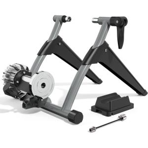Sportneer Bike Trainer – Portable Fluid Stationary Bike Stand for Indoor Riding, Bike Trainer Stand with 26-28″ & 700C Wheels, Quick Release Lever & Adjustable Rubber Feet, Foldable Storage