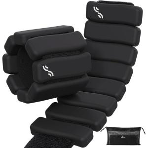 Sportneer S-Shaped Wrist Weights Set of 2 (1LB/2LB Each) for Women Men Comfortable Arm Leg Weight for Pilates, Running, Walking, Workout, Yoga, Water Aerobics, Pool Exercises(Twilight Black)