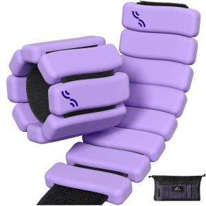 Sportneer S-Shaped Wrist Weights Set of 2 (1LB/2LB Each) for Women Men Comfortable Arm Leg Weight for Pilates, Running, Walking, Workout, Yoga, Water Aerobics, Pool Exercises(Aura Lavender)