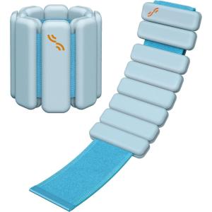 Sportneer Wrist & Ankle Weights for Women Men – 1 Pair (1 lb/2 lb Each) | Adjustable Weighted Bracelet Silicone Bangles for Yoga, Dance, Pilates, Cardio, Aerobics, Gym, Pool Exercises and Jogging(Blue Aura)