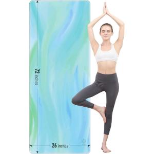 Sportneer Yoga Mat – 72” x 26” x 4mm Thick Extra Long and Wide Non Slip Exercise & Fitness Mat for for All Types of Yoga, Pilates & Floor Workouts, Home Gym Studio, (Gradient Blue) – (Gradient Pink)