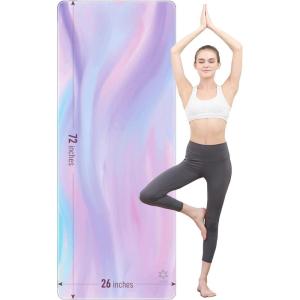 Sportneer Yoga Mat – 72” x 26” x 4mm Thick Extra Long and Wide Non Slip Exercise & Fitness Mat for for All Types of Yoga, Pilates & Floor Workouts, Home Gym Studio, Purple