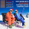 Sportneer Heated Chairs Outdoor Sports: Heated Camping Chair with USB Plug & 3 Heating Levels – Portable & Compact Heated Chair for Backpacking, Camping, Lawn, Picnic, Travel (Power Bank Not Included)