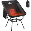 Sportneer Heated Chairs Outdoor Sports: Heated Camping Chair with USB Plug & 3 Heating Levels – Portable & Compact Heated Chair for Backpacking, Camping, Lawn, Picnic, Travel (Power Bank Not Included)