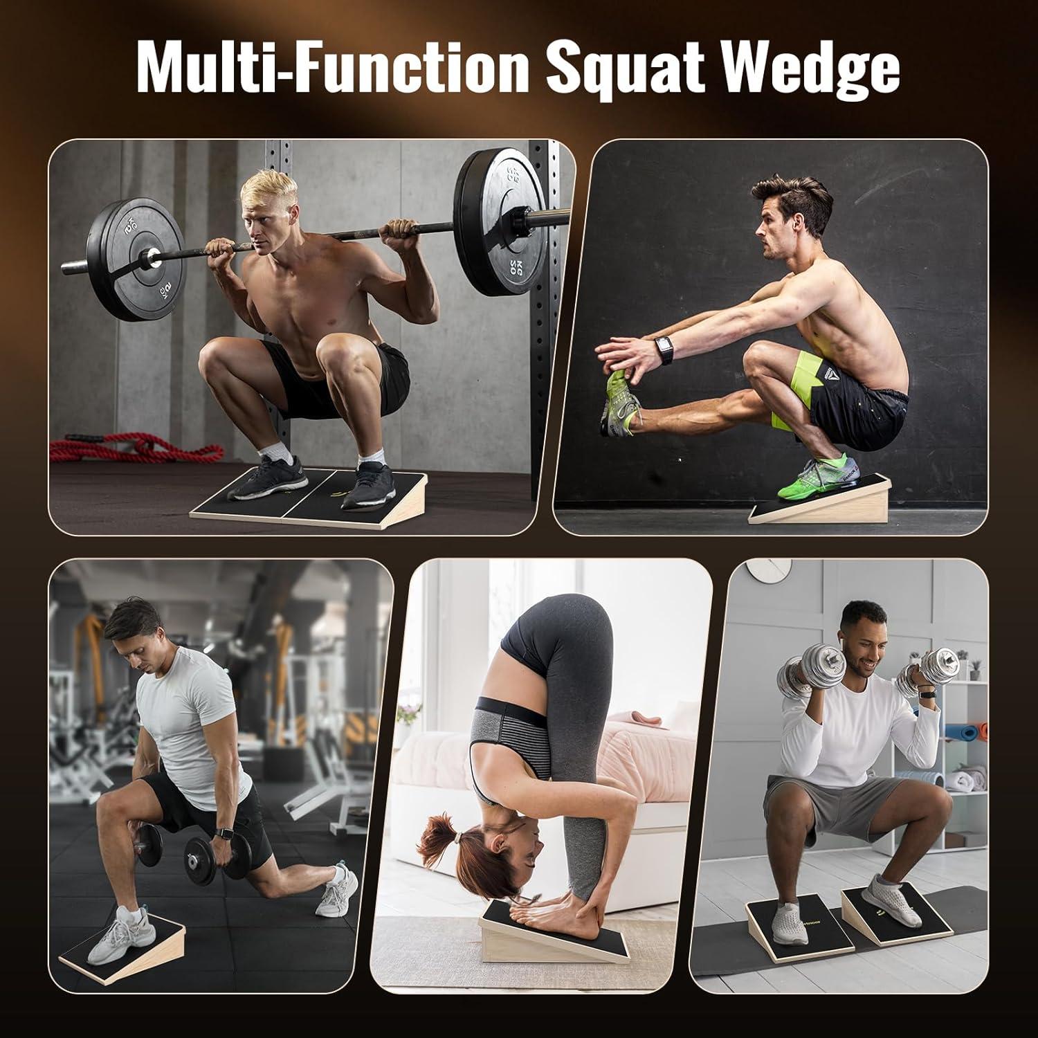 image:imageSportneer Squat Wedge Squat Wedge Block 1200 LBS 15 20 Slant Board for Squats Wooden Heel Elevated Board for Squats Weightliting Home Gym Squat Wedge NonSlip15