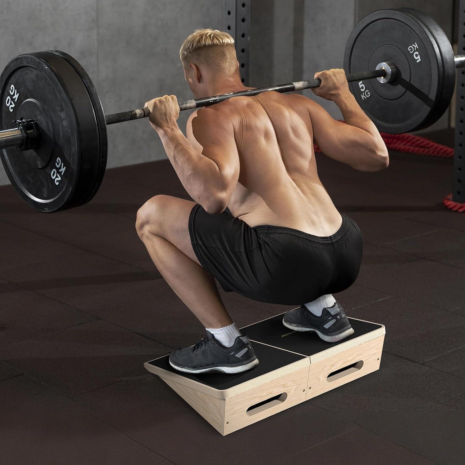 image:imageSportneer Squat Wedge Squat Wedge Block 1200 LBS 15 20 Slant Board for Squats Wooden Heel Elevated Board for Squats Weightliting Home Gym Squat Wedge NonSlip20