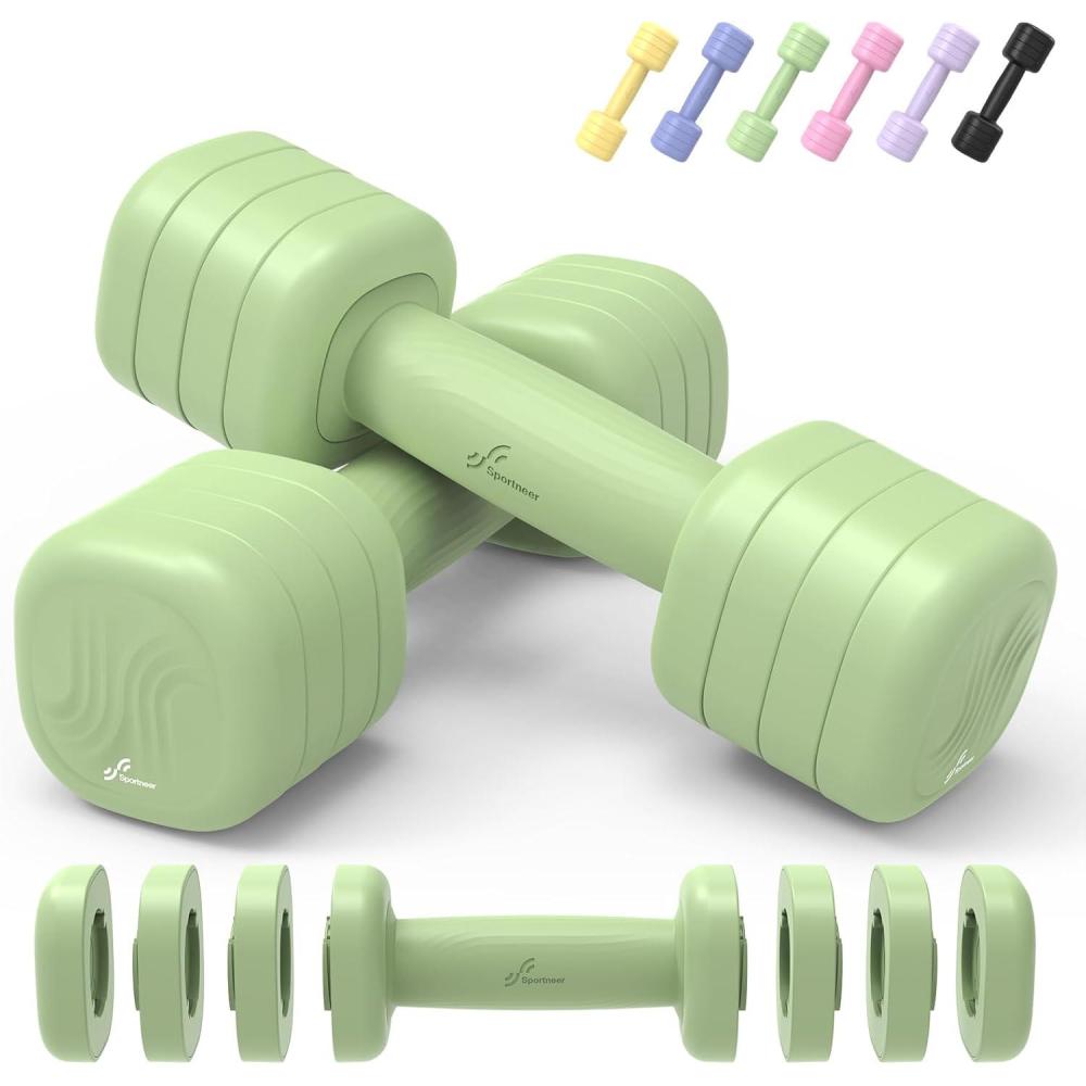 image:imageAdjustable Dumbbell Set of 2 Sportneer 4 in 1 Free Weights Dumbbells Set for Women Hand Weights for Women at Home Each 2lb 3lb 4lb 5lb Weights with Soft Rubber Handle for Home Gym Exercise TrainingDusty Mutcha