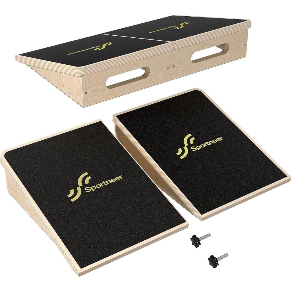 image:imageSportneer Squat Wedge Squat Wedge Block 1200 LBS 15 20 Slant Board for Squats Wooden Heel Elevated Board for Squats Weightliting Home Gym Squat Wedge NonSlip15