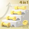 Adjustable Dumbbell Set of 2: Sportneer 4 in 1 Free Weights Dumbbells Set for Women, Hand Weights for Women at Home, Each 2lb 3lb 4lb 5lb Weights with Soft Rubber Handle for Home Gym Exercise Training(Butter Yellow)