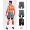 Sportneer Bike Shorts for Men – 3D Padded Lightweight MTB Fit Riding Biking Bicycle Biker Shorts with Zipper Pockets(Grey)
