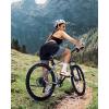 Sportneer Women Padded Bike Shorts – 4D Bicycle Cycling Shorts with 2 Zipper Pockets & 1 Inner Thigh Pocket(Black Grey)
