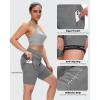 Sportneer Women Padded Bike Shorts – 4D Bicycle Cycling Shorts with 2 Zipper Pockets & 1 Inner Thigh Pocket(Grey)