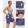 Sportneer Women Padded Bike Shorts – 4D Bicycle Cycling Shorts with 2 Zipper Pockets & 1 Inner Thigh Pocket(Purple)