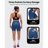 Sportneer Womens 4D Padded Bike Shorts – Women’s Cycling Shorts with Breathable Mesh Pockets & Secure Zipper(Blue)