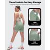 Sportneer Womens 4D Padded Bike Shorts – Women’s Cycling Shorts with Breathable Mesh Pockets & Secure Zipper(Green)