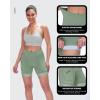 Sportneer Womens 4D Padded Bike Shorts – Women’s Cycling Shorts with Breathable Mesh Pockets & Secure Zipper(Green)
