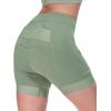 Sportneer Womens 4D Padded Bike Shorts – Women’s Cycling Shorts with Breathable Mesh Pockets & Secure Zipper(Green)