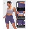 Sportneer Womens 4D Padded Bike Shorts – Women’s Cycling Shorts with Breathable Mesh Pockets & Secure Zipper(Purple)