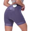 Sportneer Womens 4D Padded Bike Shorts – Women’s Cycling Shorts with Breathable Mesh Pockets & Secure Zipper(Purple)