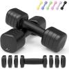 Adjustable Dumbbell Set of 2: Sportneer 4 in 1 Free Weights Dumbbells Set for Women, Hand Weights for Women at Home, Each 2lb 3lb 4lb 5lb Weights with Soft Rubber Handle for Home Gym Exercise Training(Twilight Black)