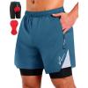 Sportneer Bike Shorts for Men – 3D Padded Lightweight MTB Fit Riding Biking Bicycle Biker Shorts with Zipper Pockets(Blue)