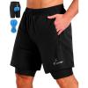 Sportneer Bike Shorts for Men – 3D Padded Lightweight MTB Fit Riding Biking Bicycle Biker Shorts with Zipper Pockets(Solid Black)