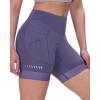 Sportneer Womens 4D Padded Bike Shorts – Women’s Cycling Shorts with Breathable Mesh Pockets & Secure Zipper(Purple)