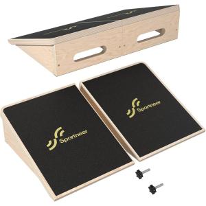 Sportneer Squat Wedge – Squat Wedge Block 1200 LBS – 15°/ 20° Slant Board for Squats Wooden Heel Elevated Board for Squats Weightliting Home Gym Squat Wedge Non-Slip(20°)
